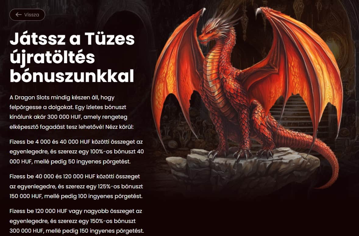 dragonslots Újratöltési bónusz
